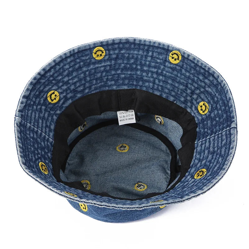 Denim Bucket hat Unisex Bucket Hat Aesthetic Fishing Hat for Men Women Teens