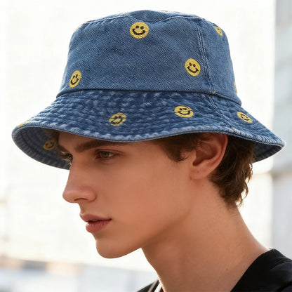 Denim Bucket hat Unisex Bucket Hat Aesthetic Fishing Hat for Men Women Teens