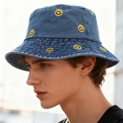 Denim Bucket hat Unisex Bucket Hat Aesthetic Fishing Hat for Men Women Teens