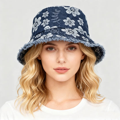 Denim Bucket hat Unisex Bucket Hat Aesthetic Fishing Hat for Men Women Teens