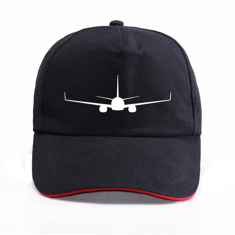 Boeing 737-800 Plane Print Baseball Caps