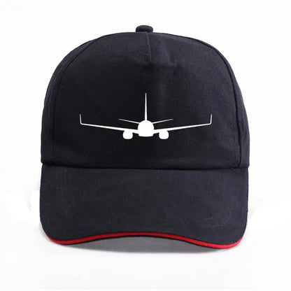 Boeing 737-800 Plane Print Baseball Caps