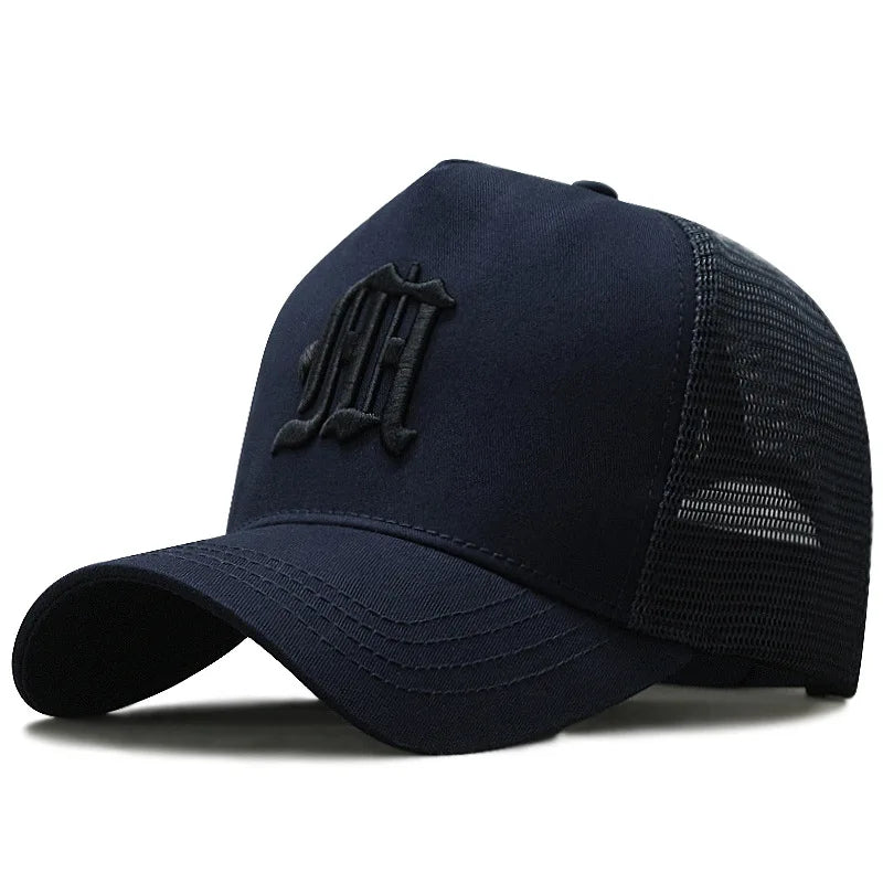 56-60CM 61-68cm Big Head Man Plus Size Baseball Cap Men Summer 100% Cotton Mesh Trucker Hat Male 3d Embroidery