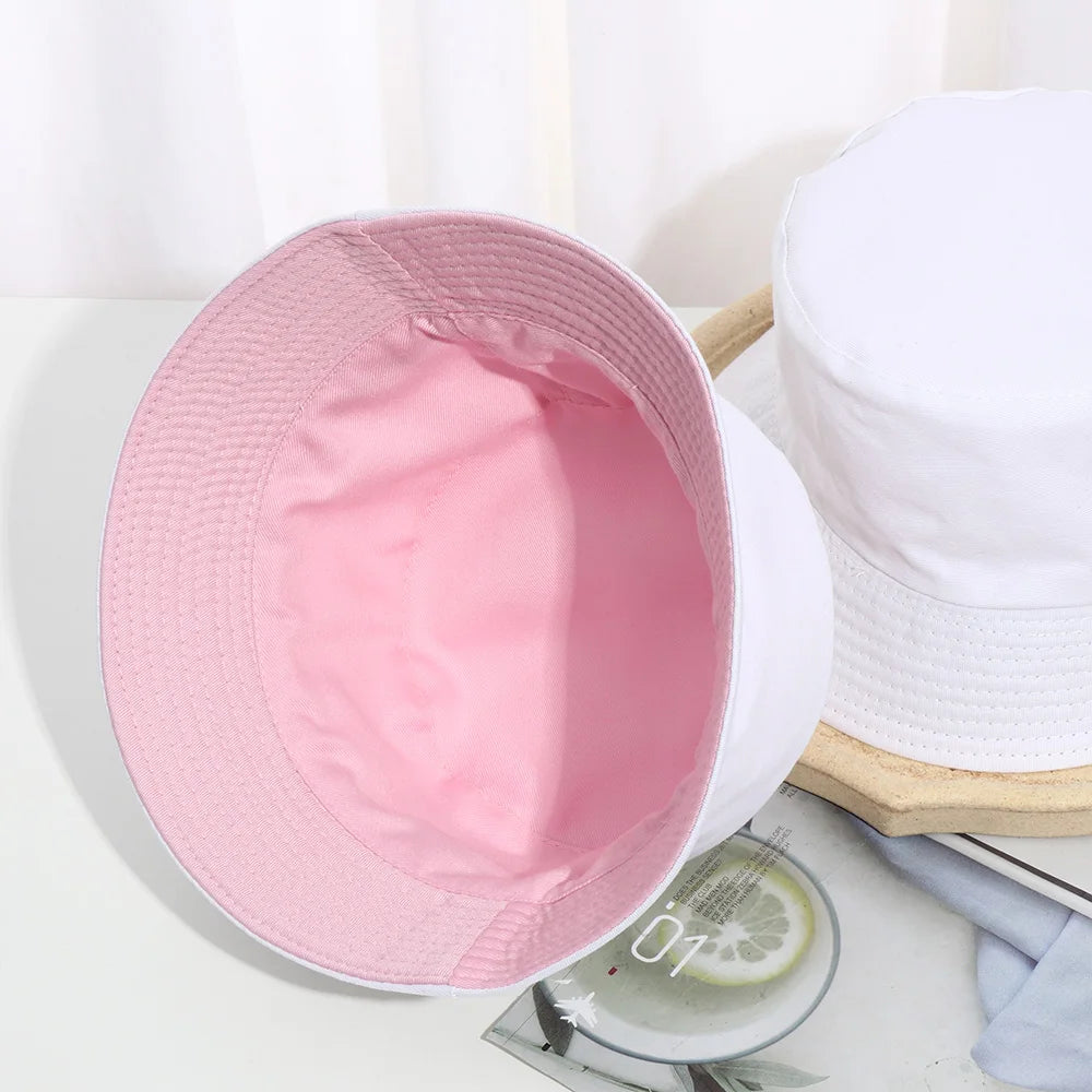 New Double-Sided Bucket Hat Women Men Sun Hat Panama Cap