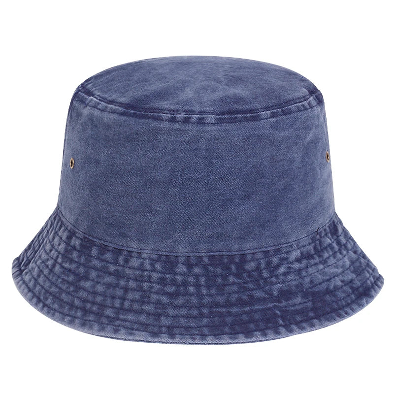 New Foldable Fisherman Hat Washed Denim Bucket Hats Unisex Fashion For Men Women