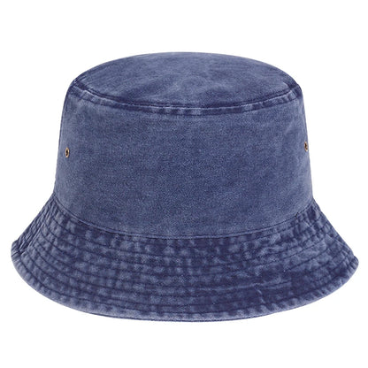 New Foldable Fisherman Hat Washed Denim Bucket Hats Unisex Fashion For Men Women