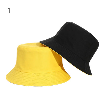 New Double-Sided Bucket Hat Women Men Sun Hat Panama Cap
