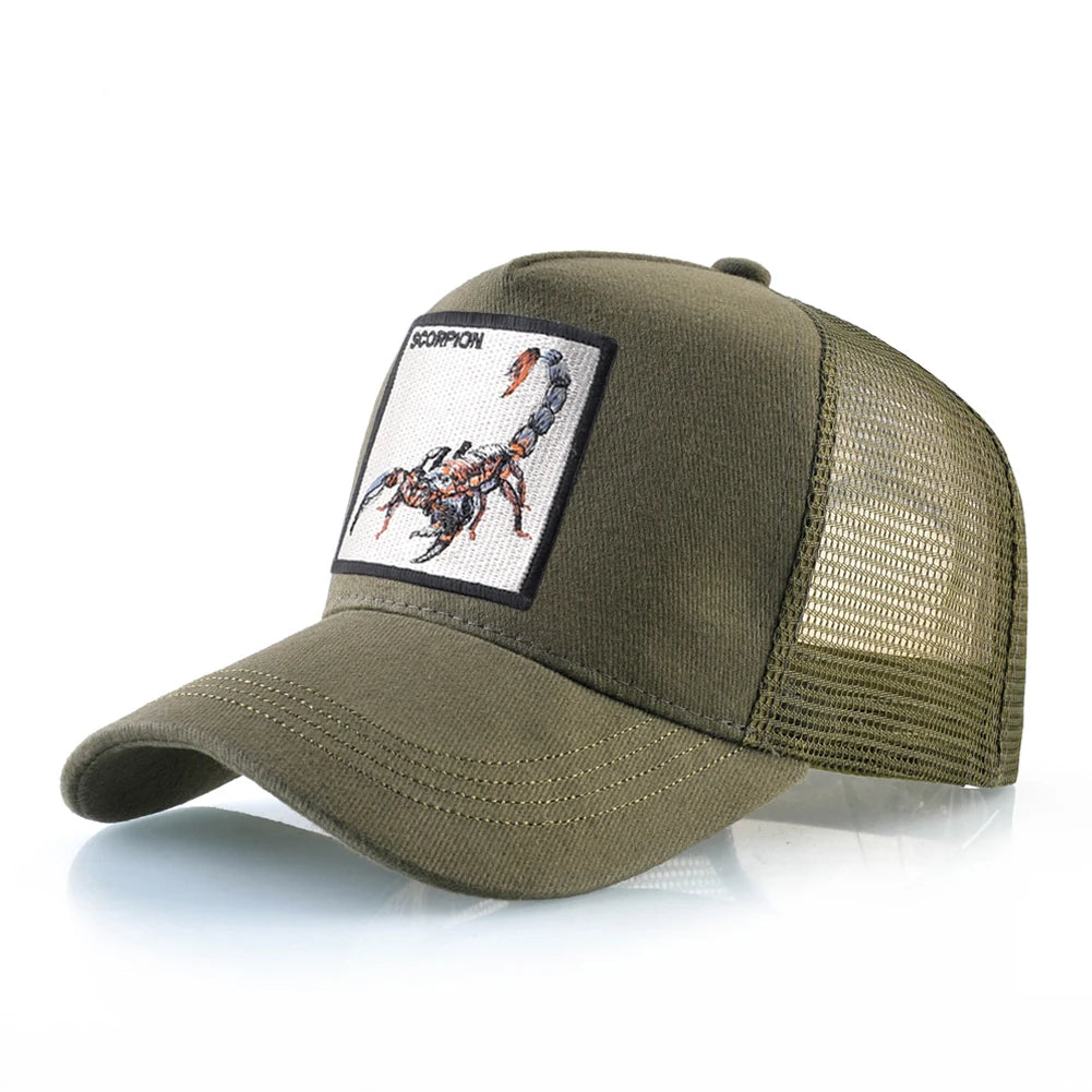 K Four Season Men's Baseball Caps With Scorpion Patch Snapback Hip Hop Cap