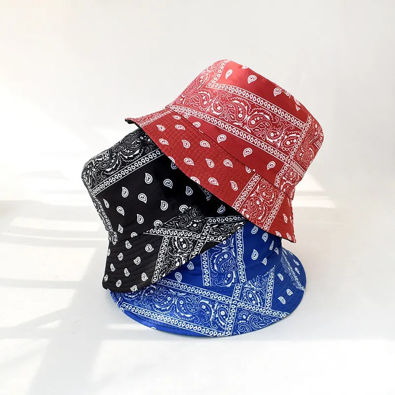 New Unisex Cotton Bucket Hat Men Women Cashew Flowers