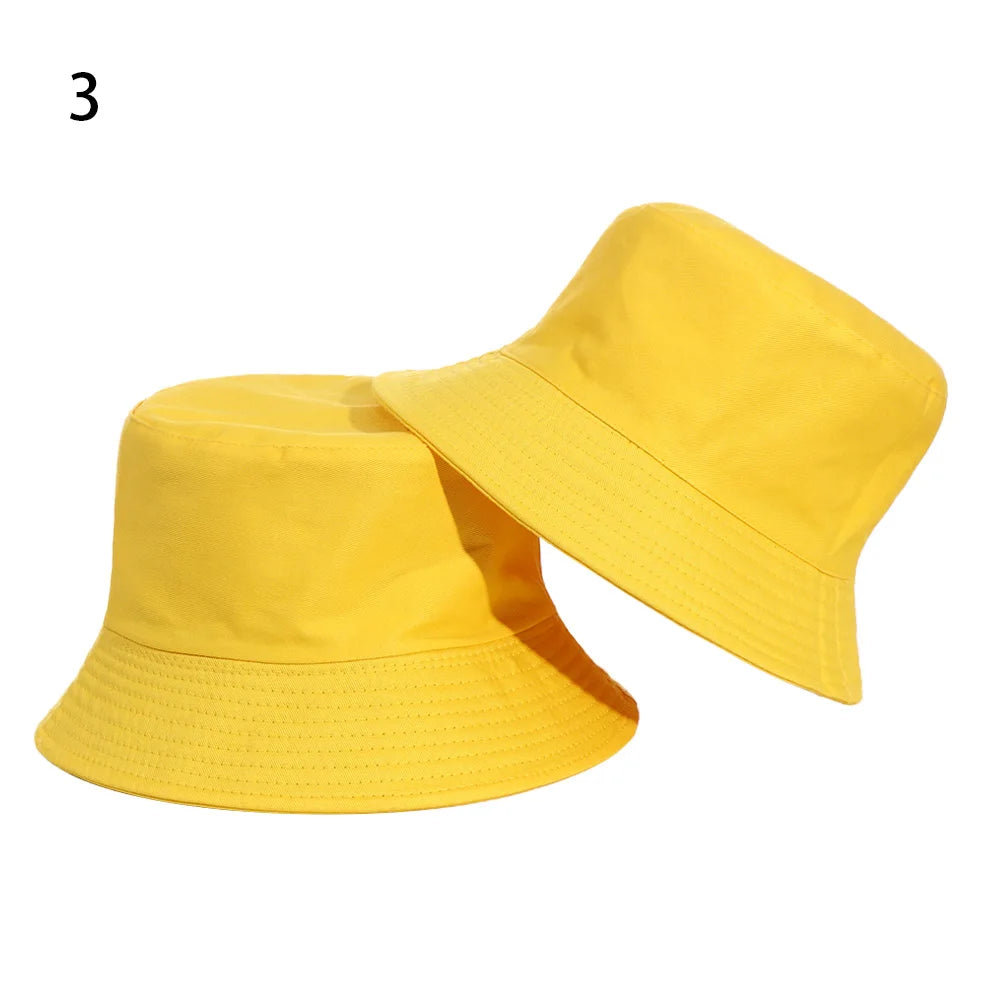 New Double-Sided Bucket Hat Women Men Sun Hat Panama Cap