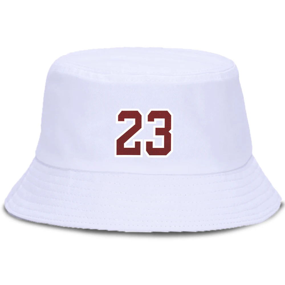 Fashion Letter 23 Print Bucket Hat Unisex Panama Hats Men Women Fisherman Hat