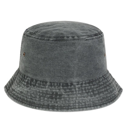New Foldable Fisherman Hat Washed Denim Bucket Hats Unisex Fashion For Men Women