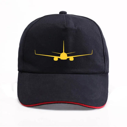 Boeing 737-800 Plane Print Baseball Caps