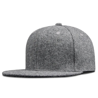 Dad Winter Felt Hip Hop Caps Flat Peak Felt Snapback Cap Big Bone Man