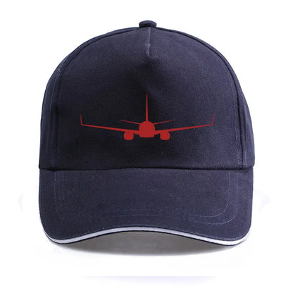 Boeing 737-800 Plane Print Baseball Caps