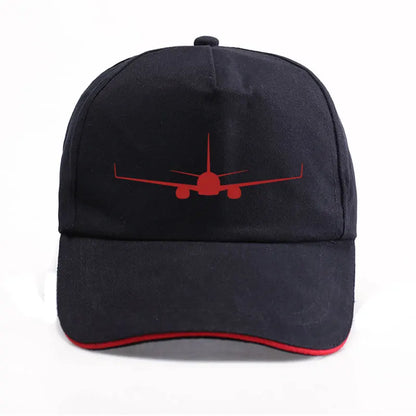 Boeing 737-800 Plane Print Baseball Caps