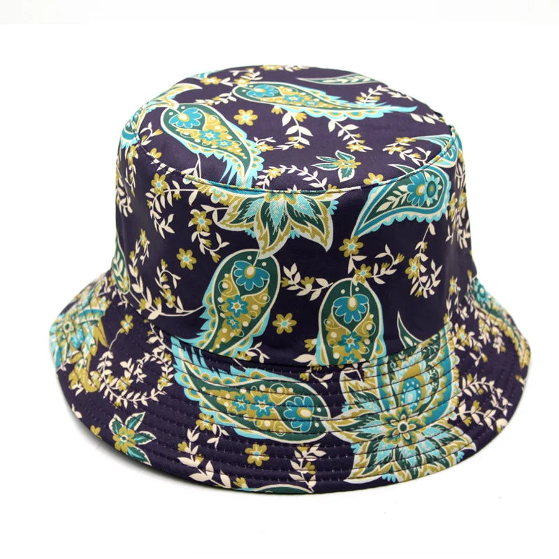 New Unisex Cotton Bucket Hat Men Women Cashew Flowers