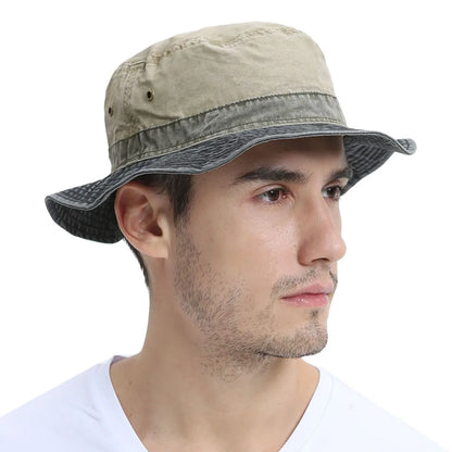 VOBOOM Bucket Hats for Men Washed Cotton Outdoor Panama