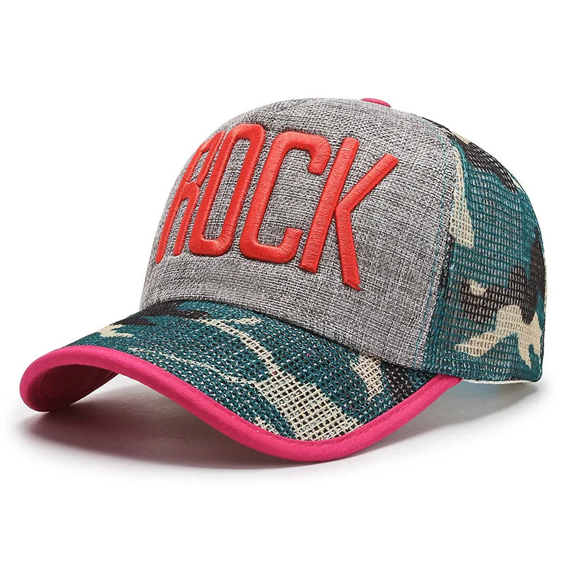 Baseball Caps Linen Embroidery Letter Fashion Duck Tongue Yong Hat