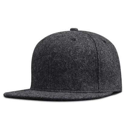 Dad Winter Felt Hip Hop Caps Flat Peak Felt Snapback Cap Big Bone Man