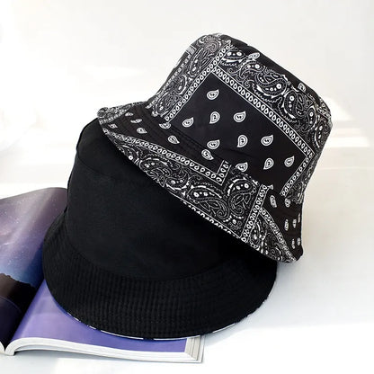 New Unisex Cotton Bucket Hat Men Women Cashew Flowers