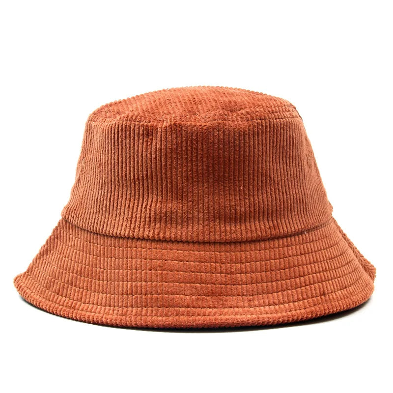 New Autumn Winter Retro Corduroy Bucket Hat Fashion Designer Streetwear