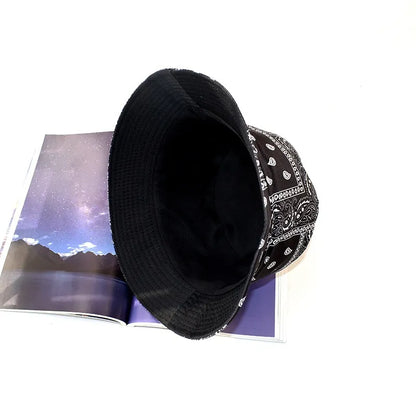 New Unisex Cotton Bucket Hat Men Women Cashew Flowers