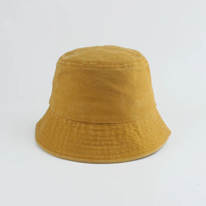Washed Denim Bucket Hat Kids Wide Brim Cotton Fisherman Hat Girls Boys