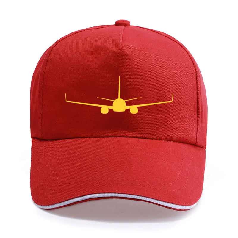 Boeing 737-800 Plane Print Baseball Caps