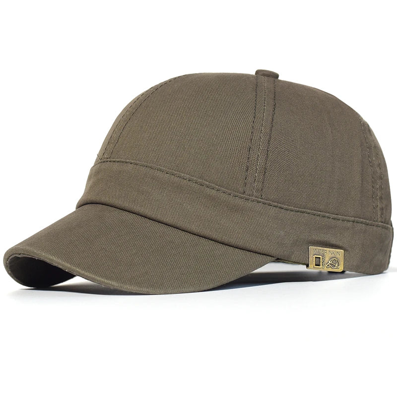 Short Brim Baseball Cap Cotton Men Women