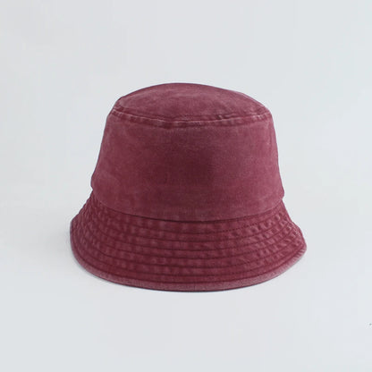Washed Denim Bucket Hat Kids Wide Brim Cotton Fisherman Hat Girls Boys