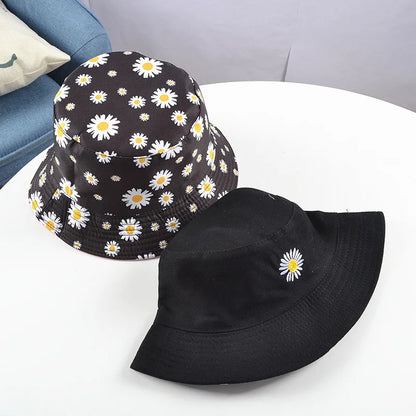 Summer Daisy Double-Sided Bucket Hats