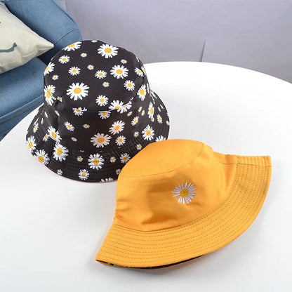 Summer Daisy Double-Sided Bucket Hats