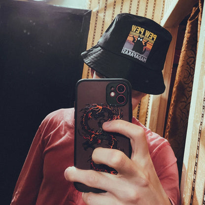Pew Pew MADAFAKAS Black Cat Bucket Caps Women Street Beach Sun Hat Hip Hop Casual Fisherman Hats Men