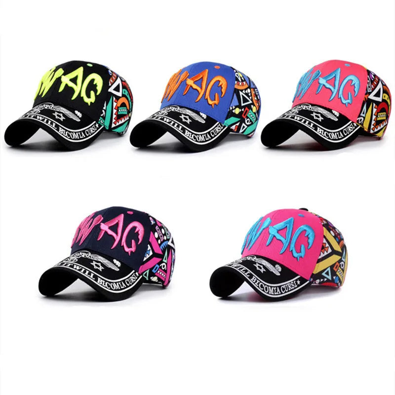 Parent-Child Cartoon Embroidery Letter SunShade Baseball Cap