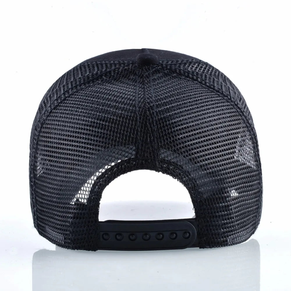K Snapback Trucker Cap Men's Breathable Mesh Baseball Caps For Women With Wolf