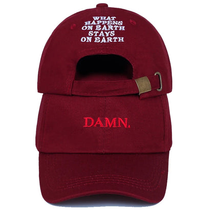 Unisex Spring summer Damn Hats Embroidered Earth Dad Hat Hip Hop