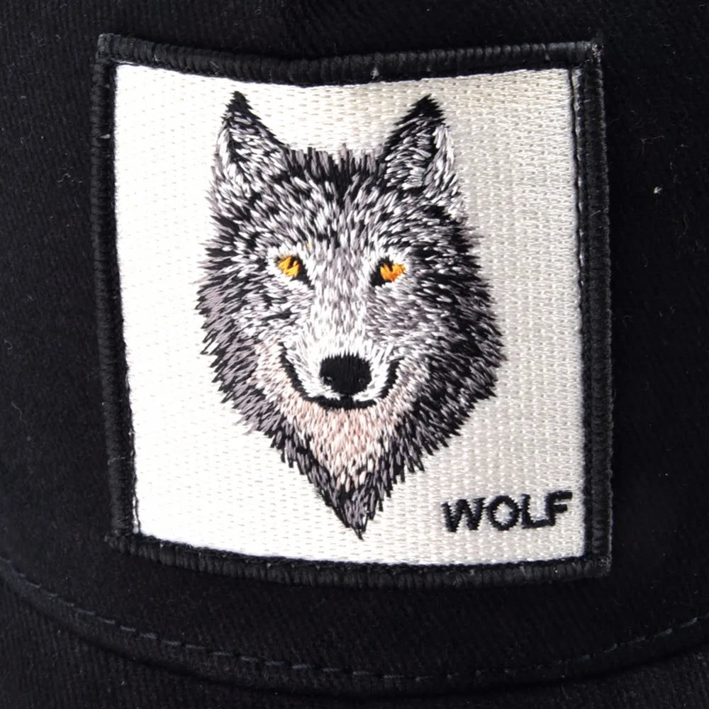 K Snapback Trucker Cap Men's Breathable Mesh Baseball Caps For Women With Wolf
