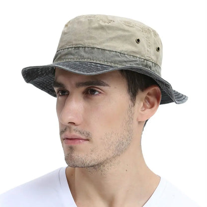 VOBOOM Bucket Hats for Men Washed Cotton Outdoor Panama