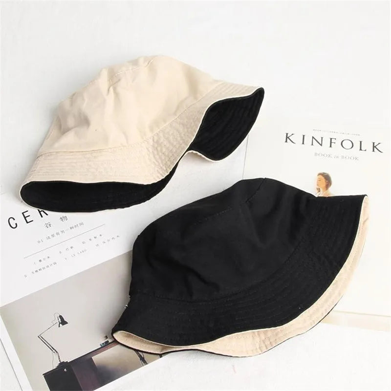 Cotton Solid Double Sided Bucket Hat