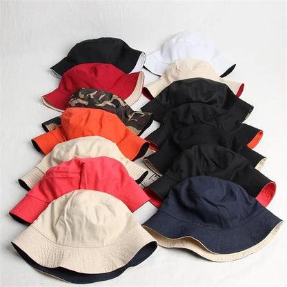 Cotton Solid Double Sided Bucket Hat