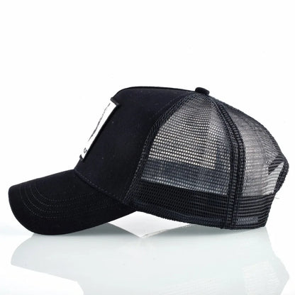 K Snapback Trucker Cap Men's Breathable Mesh Baseball Caps For Women With Wolf