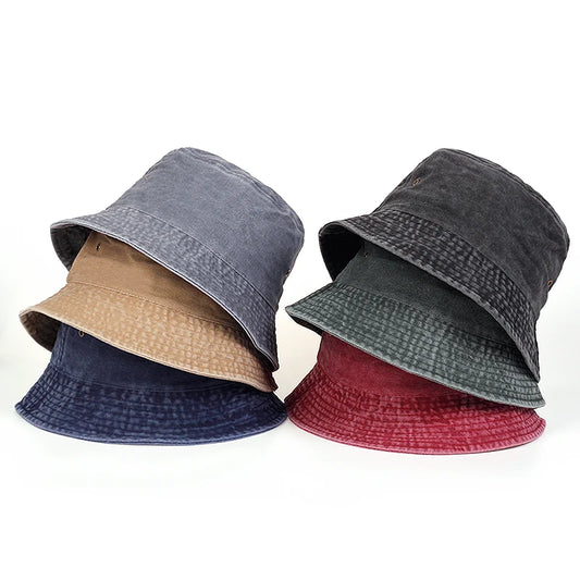 New Foldable Fisherman Hat Washed Denim Bucket Hats Unisex Fashion For Men Women