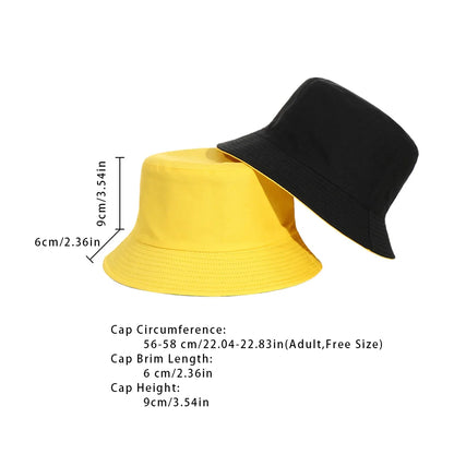 New Double-Sided Bucket Hat Women Men Sun Hat Panama Cap
