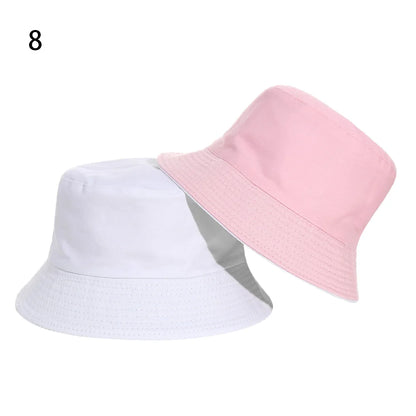 New Double-Sided Bucket Hat Women Men Sun Hat Panama Cap