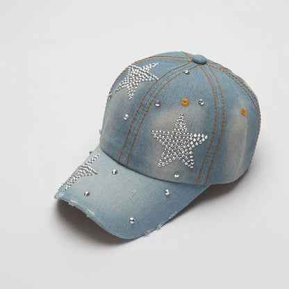 Denim Baseball Cap Summer Fall Sunshade Fashion Star Shinning Cap
