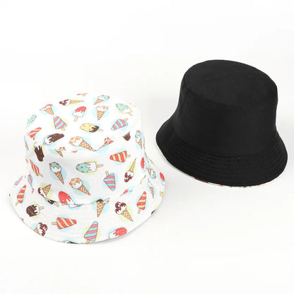 LDSLYJR Cotton Ice Cream Cake Print Bucket Hat Fisherman