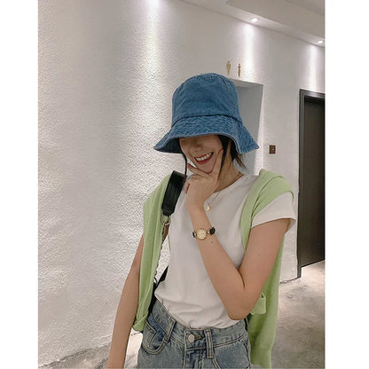 Foldable Fisherman Hat Women Summer Cotton Bucket Hat Men Women