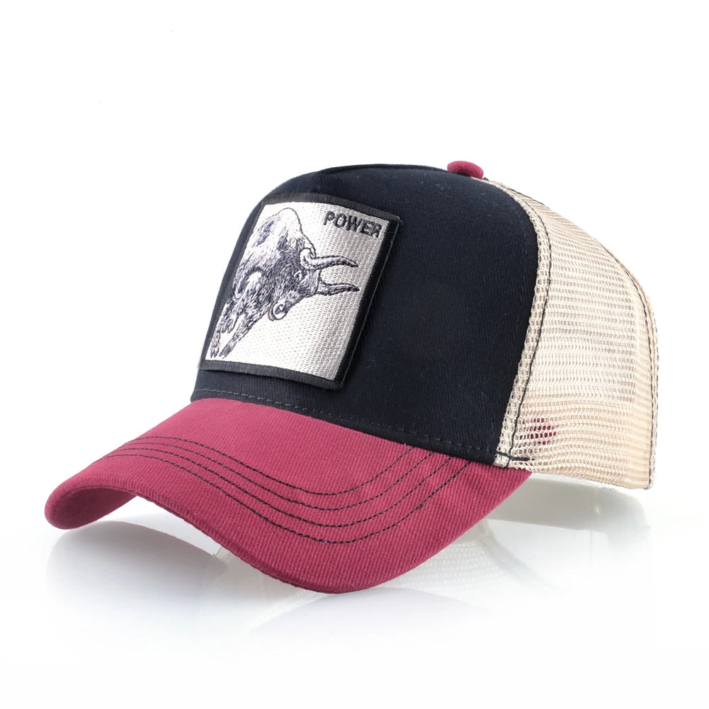 K Baseball Caps Men Snapback Hip Hop Baseball Cap With Embroidery Bull Patch Four