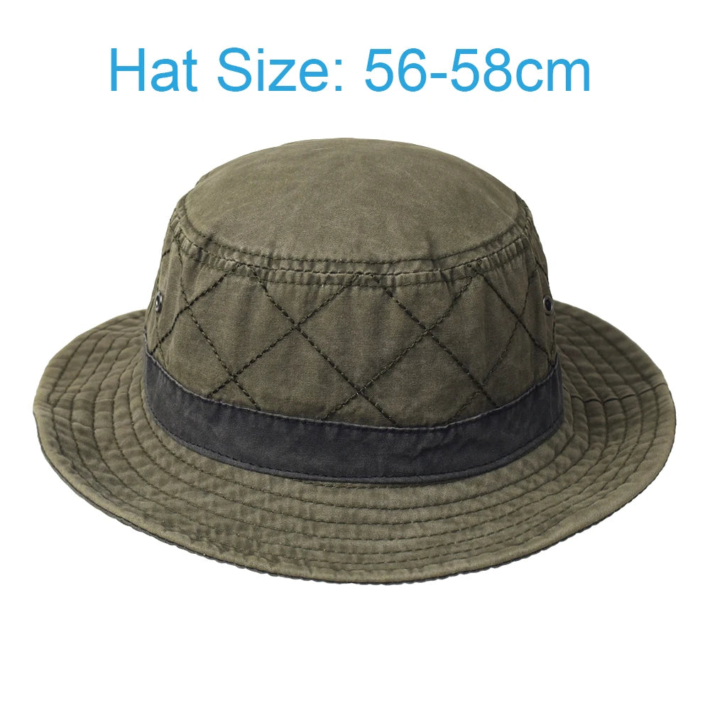 Summer Bucket Hats for Men Women Washed Cotton Panama
